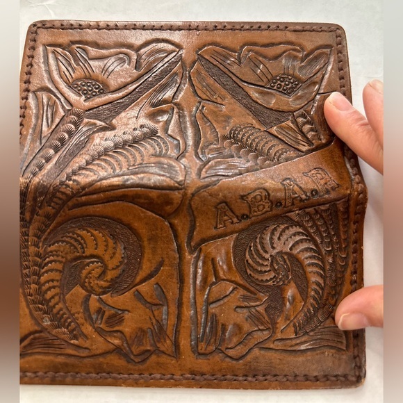 Other - Vintage Western Embossed Leather Wallet - Hand Tooled -Rare!